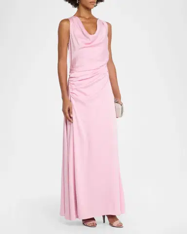 Simkhai Elinne Draped Off-Shoulder Column Gown | Thumbnail 4 Simkhai Elinne Draped Off-Shoulder Column Gown | Thumbnail 4