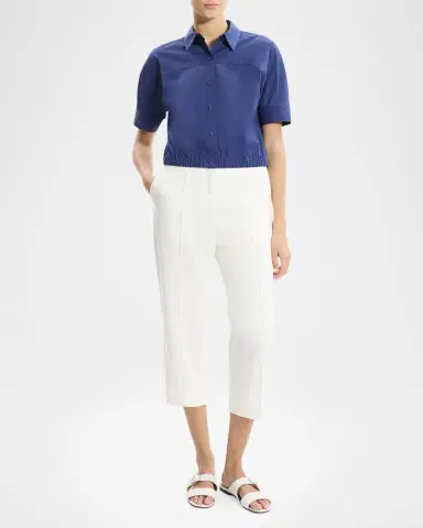 Theory Short-Sleeve Button-Front Shirt | Thumbnail 2 Theory Short-Sleeve Button-Front Shirt | Thumbnail 2