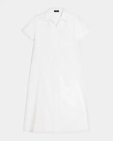 Theory Short-Sleeve Poplin Popover Maxi Dress | Thumbnail 1 Theory Short-Sleeve Poplin Popover Maxi Dress | Thumbnail 1