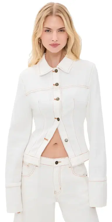 LIONESS The Bronx Denim Jacket Porcelain | Thumbnail 1 LIONESS The Bronx Denim Jacket Porcelain | Thumbnail 1