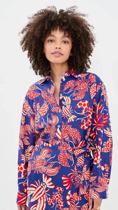 FARM Rio obster Button Down Shirt Red/Blue | Thumbnail 2 FARM Rio obster Button Down Shirt Red/Blue | Thumbnail 2