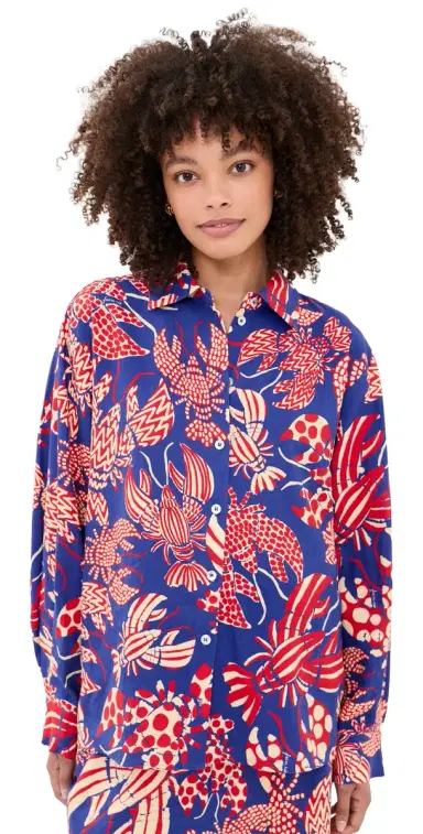 FARM Rio obster Button Down Shirt Red/Blue | Thumbnail 1 FARM Rio obster Button Down Shirt Red/Blue | Thumbnail 1