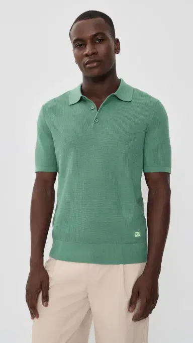 PS Paul Smith Short Sleeve Sweater Polo edium Green | Thumbnail 2 PS Paul Smith Short Sleeve Sweater Polo edium Green | Thumbnail 2