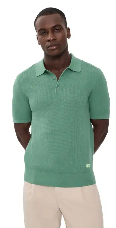PS Paul Smith Short Sleeve Sweater Polo edium Green | Thumbnail 1 PS Paul Smith Short Sleeve Sweater Polo edium Green | Thumbnail 1