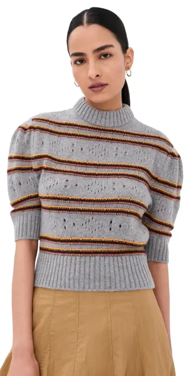 Marni Openwork Knit Cashmere Sweater Inox | Thumbnail 1 Marni Openwork Knit Cashmere Sweater Inox | Thumbnail 1