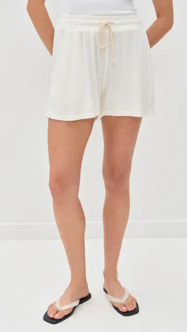 LE BOP Farrah Terry Shorts White | Thumbnail 2 LE BOP Farrah Terry Shorts White | Thumbnail 2