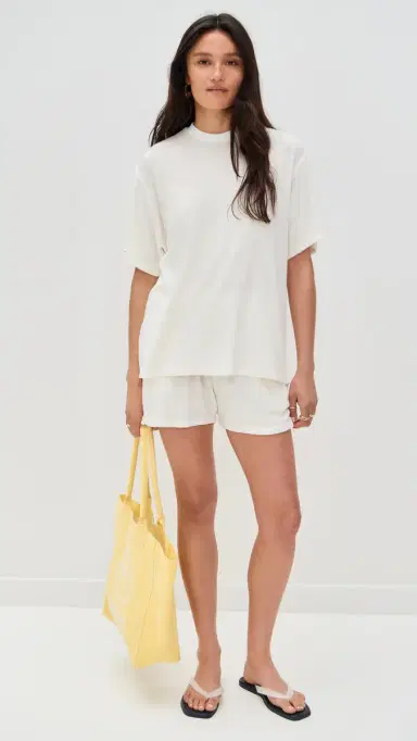 LE BOP Farrah Terry Shorts White | Thumbnail 5 LE BOP Farrah Terry Shorts White | Thumbnail 5