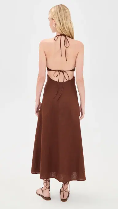 A.L.C. A. L.C. Evelena Linen Maxi Dress Brunette 0 | Thumbnail 3 A.L.C. A. L.C. Evelena Linen Maxi Dress Brunette 0 | Thumbnail 3