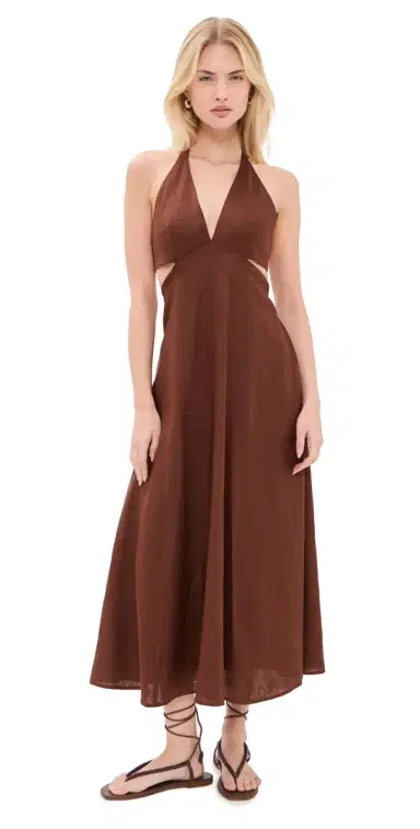 A.L.C. A. L.C. Evelena Linen Maxi Dress Brunette 0 | Thumbnail 1 A.L.C. A. L.C. Evelena Linen Maxi Dress Brunette 0 | Thumbnail 1