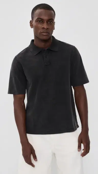 Corridor Washed Pique Polo Top Black | Thumbnail 2 Corridor Washed Pique Polo Top Black | Thumbnail 2