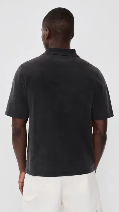 Corridor Washed Pique Polo Top Black | Thumbnail 3 Corridor Washed Pique Polo Top Black | Thumbnail 3
