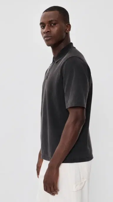 Corridor Washed Pique Polo Top Black | Thumbnail 4 Corridor Washed Pique Polo Top Black | Thumbnail 4