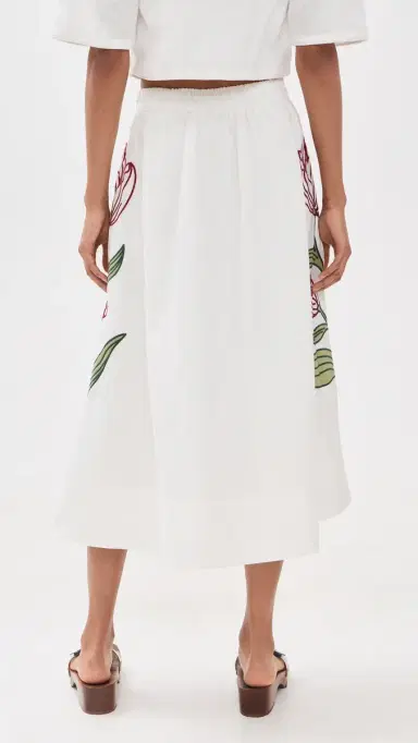 FARM Rio Flower Midi Skirt Off-White | Thumbnail 3 FARM Rio Flower Midi Skirt Off-White | Thumbnail 3