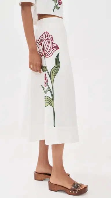 FARM Rio Flower Midi Skirt Off-White | Thumbnail 4 FARM Rio Flower Midi Skirt Off-White | Thumbnail 4
