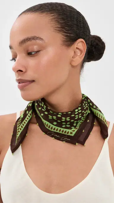 CHAN LUU Beaded Floral Bandana Espresso One Size | Thumbnail 3 CHAN LUU Beaded Floral Bandana Espresso One Size | Thumbnail 3