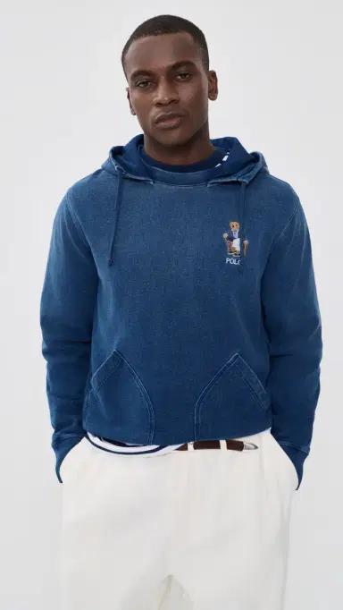 Polo Ralph Lauren Original Label Indigo Terry Newport Bear Hoodie Newport Bear/Dark Indigo | Thumbnail 2 Polo Ralph Lauren Original Label Indigo Terry Newport Bear Hoodie Newport Bear/Dark Indigo | Thumbnail 2