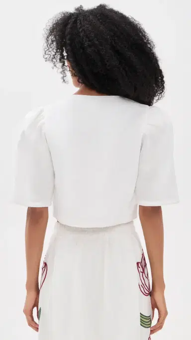 FARM Rio Flower Crop Top Off-White | Thumbnail 3 FARM Rio Flower Crop Top Off-White | Thumbnail 3