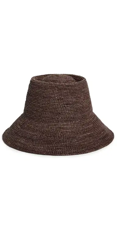JANESSA LEONE Felix Raffia Hat Dark Earth | Thumbnail 1 JANESSA LEONE Felix Raffia Hat Dark Earth | Thumbnail 1