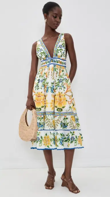 Farm Rio Emily Floral Tapestry Midi Dress Emily Floral Tapestry | Thumbnail 2 Farm Rio Emily Floral Tapestry Midi Dress Emily Floral Tapestry | Thumbnail 2