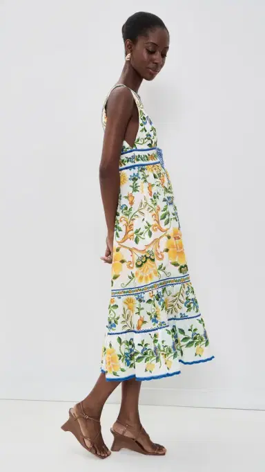 Farm Rio Emily Floral Tapestry Midi Dress Emily Floral Tapestry | Thumbnail 4 Farm Rio Emily Floral Tapestry Midi Dress Emily Floral Tapestry | Thumbnail 4