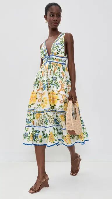 Farm Rio Emily Floral Tapestry Midi Dress Emily Floral Tapestry | Thumbnail 5 Farm Rio Emily Floral Tapestry Midi Dress Emily Floral Tapestry | Thumbnail 5