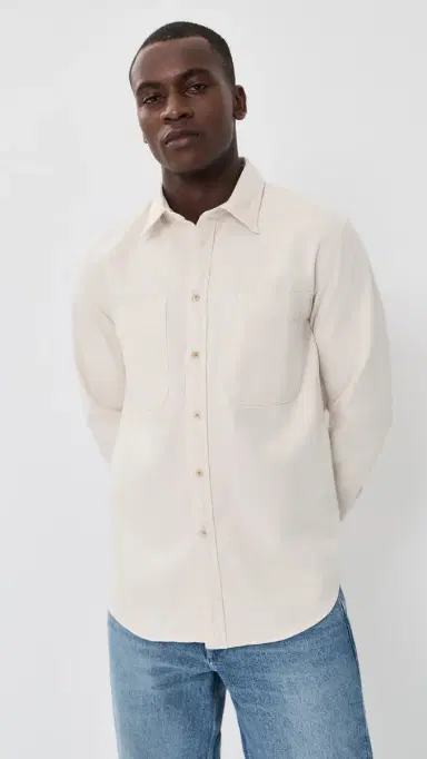 PS Paul Smith Long Sleeve Casual Fit 2 Pocket Shirt Natural | Thumbnail 2 PS Paul Smith Long Sleeve Casual Fit 2 Pocket Shirt Natural | Thumbnail 2