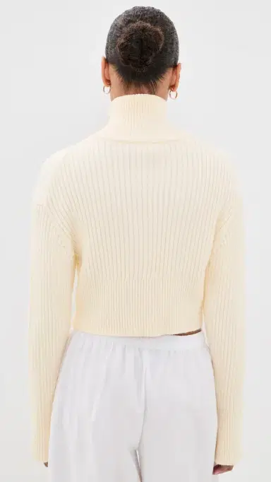 Lioness Priority Knit Zip Cardigan Cream | Thumbnail 3 Lioness Priority Knit Zip Cardigan Cream | Thumbnail 3