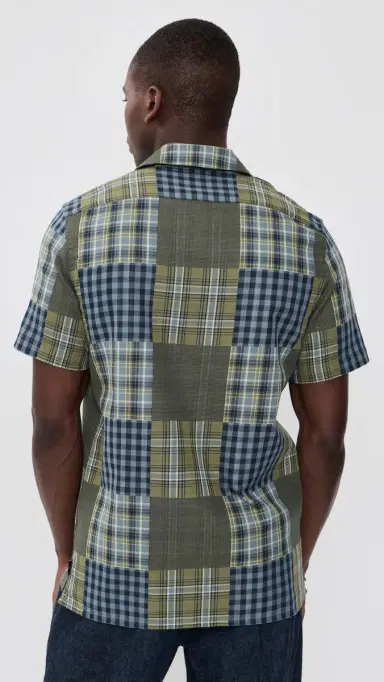 PS Paul Smith Short Sleeve Patchwork Shirt Dark Green L | Thumbnail 3 PS Paul Smith Short Sleeve Patchwork Shirt Dark Green L | Thumbnail 3