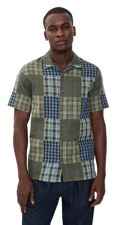PS Paul Smith Short Sleeve Patchwork Shirt Dark Green L | Thumbnail 1 PS Paul Smith Short Sleeve Patchwork Shirt Dark Green L | Thumbnail 1
