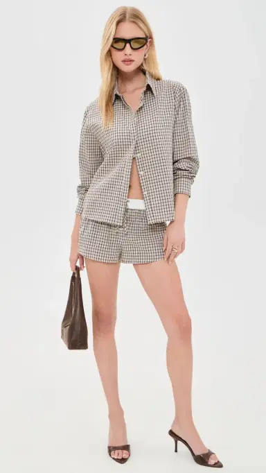 LIONESS Nirvana Shorts Vintage Beige Plaid | Thumbnail 5 LIONESS Nirvana Shorts Vintage Beige Plaid | Thumbnail 5