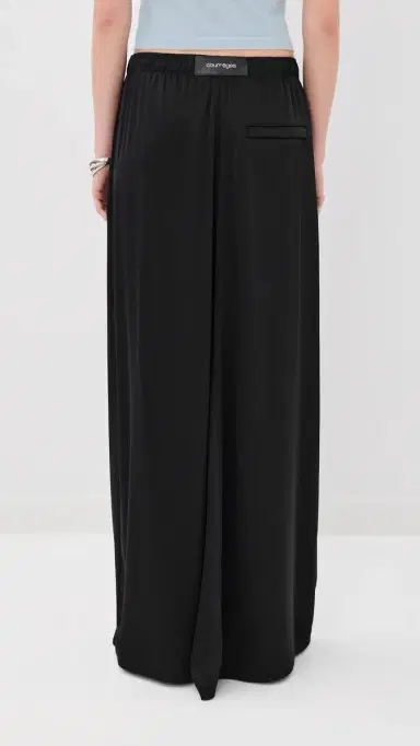 Courrèges Satin Wide Train Pants Black | Thumbnail 3 Courrèges Satin Wide Train Pants Black | Thumbnail 3