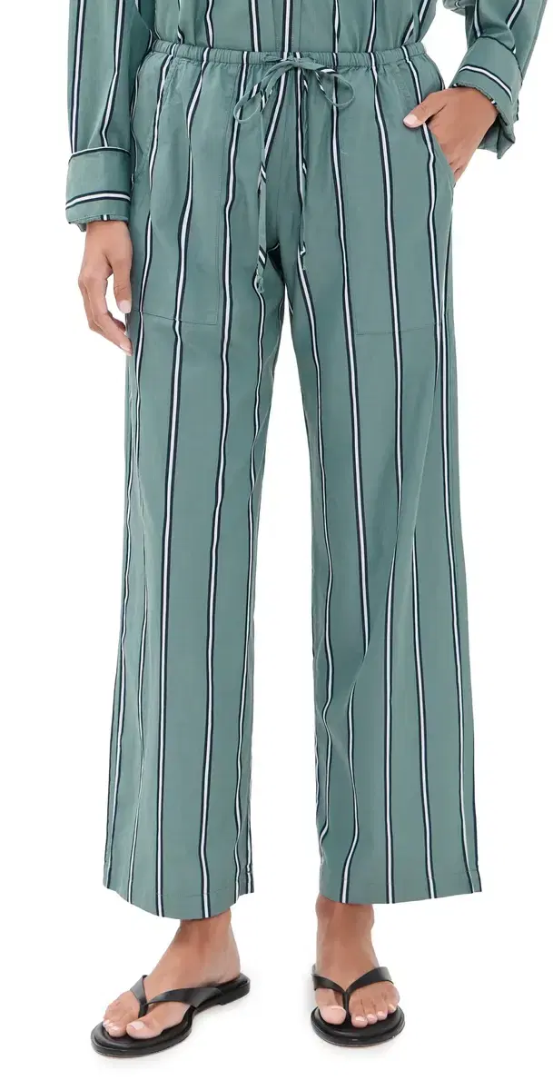 The Pop Stripe Drawstring Pants Sage The Pop Stripe Drawstring Pants Sage