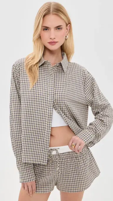 Lioness Nirvana Shirt Vintage Beige Plaid | Thumbnail 2 Lioness Nirvana Shirt Vintage Beige Plaid | Thumbnail 2
