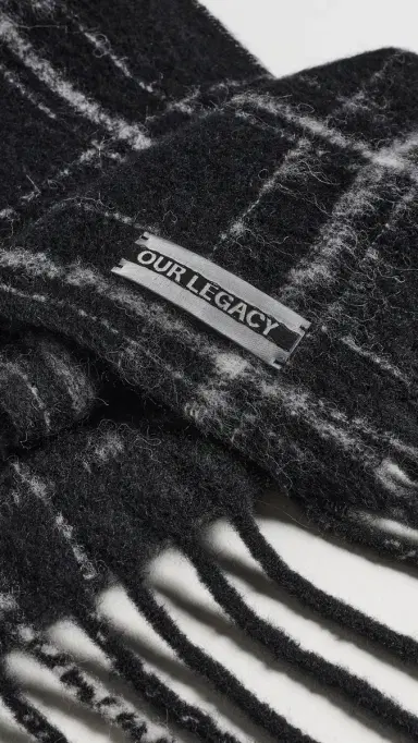 Our Legacy Estate Alpaca Scarf Black Fuzzy Alpaca Check One Size | Thumbnail 4 Our Legacy Estate Alpaca Scarf Black Fuzzy Alpaca Check One Size | Thumbnail 4