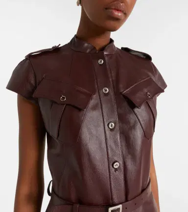 McQueen Belted leather midi dress | Thumbnail 3 McQueen Belted leather midi dress | Thumbnail 3