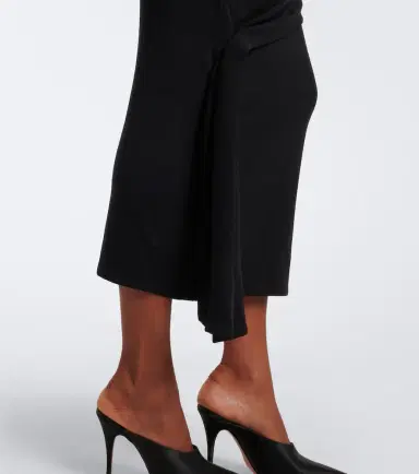 Mugler Draped wool-blend jersey midi dress | Thumbnail 4 Mugler Draped wool-blend jersey midi dress | Thumbnail 4