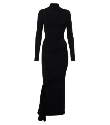 Mugler Draped wool-blend jersey midi dress | Thumbnail 1 Mugler Draped wool-blend jersey midi dress | Thumbnail 1