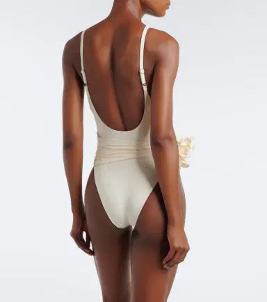Magda Butrym Embroidered floral-appliqué draped swimsuit | Thumbnail 4 Magda Butrym Embroidered floral-appliqué draped swimsuit | Thumbnail 4