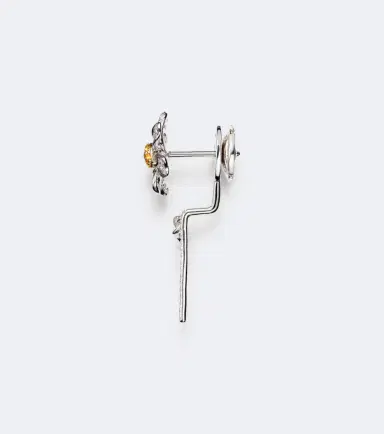 Yvonne Léon Yvonne Léon Marguerite 9kt white gold single earring with diamonds and citrines | Thumbnail 2 Yvonne Léon Yvonne Léon Marguerite 9kt white gold single earring with diamonds and citrines | Thumbnail 2