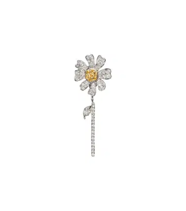 Yvonne Léon Yvonne Léon Marguerite 9kt white gold single earring with diamonds and citrines | Thumbnail 1 Yvonne Léon Yvonne Léon Marguerite 9kt white gold single earring with diamonds and citrines | Thumbnail 1