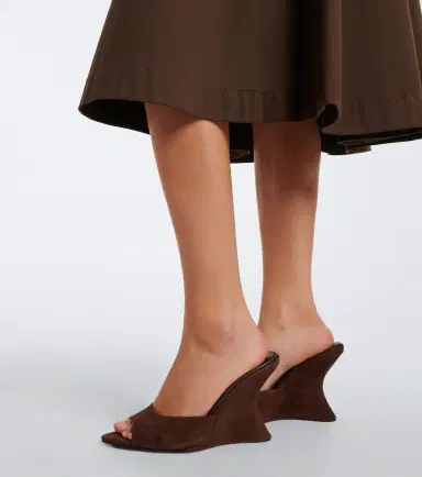 Aquazzura Bisous Wedge suede mules | Thumbnail 6 Aquazzura Bisous Wedge suede mules | Thumbnail 6