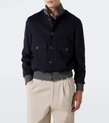 Brunello Cucinelli Virgin wool blouson jacket | Thumbnail 3 Brunello Cucinelli Virgin wool blouson jacket | Thumbnail 3