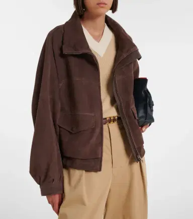 Loewe Leather-trimmed suede jacket | Thumbnail 2 Loewe Leather-trimmed suede jacket | Thumbnail 2
