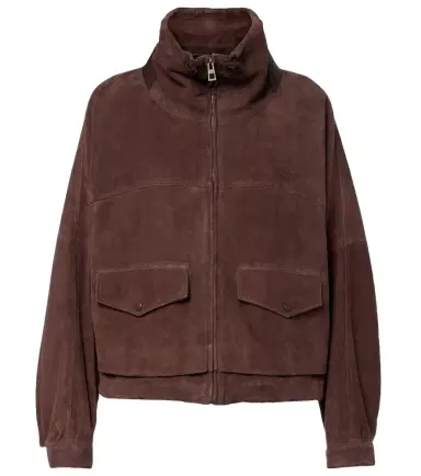 Loewe Leather-trimmed suede jacket | Thumbnail 1 Loewe Leather-trimmed suede jacket | Thumbnail 1