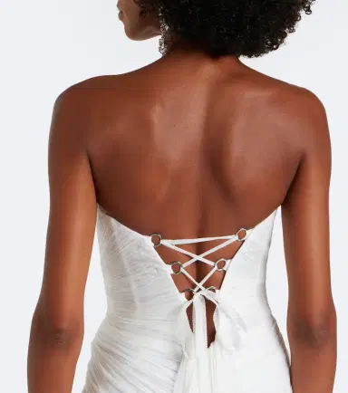 Maria Lucia Hohan Cecilia draped silk muslin bustier gown | Thumbnail 3 Maria Lucia Hohan Cecilia draped silk muslin bustier gown | Thumbnail 3