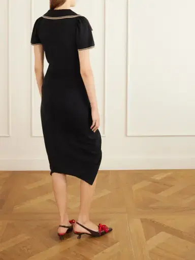 Vivienne Westwood Long Monday Pulling Ruched Cotton-piquet Midi Dress | Thumbnail 3 Vivienne Westwood Long Monday Pulling Ruched Cotton-piquet Midi Dress | Thumbnail 3