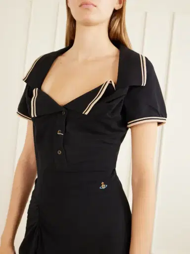 Vivienne Westwood Long Monday Pulling Ruched Cotton-piquet Midi Dress | Thumbnail 4 Vivienne Westwood Long Monday Pulling Ruched Cotton-piquet Midi Dress | Thumbnail 4