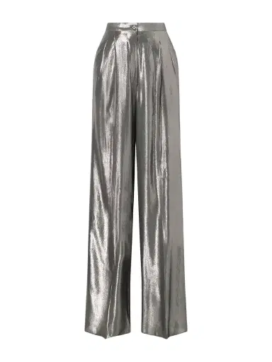 Giuliva Heritage The Elsa Pleated Lamé Wide-leg Pants | Thumbnail 1 Giuliva Heritage The Elsa Pleated Lamé Wide-leg Pants | Thumbnail 1