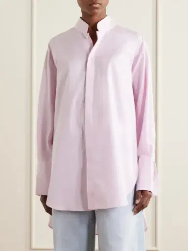 Comme Si Mandarin-collar Striped Cotton-poplin Tunic | Thumbnail 3 Comme Si Mandarin-collar Striped Cotton-poplin Tunic | Thumbnail 3