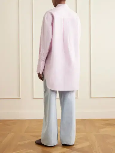 Comme Si Mandarin-collar Striped Cotton-poplin Tunic | Thumbnail 4 Comme Si Mandarin-collar Striped Cotton-poplin Tunic | Thumbnail 4